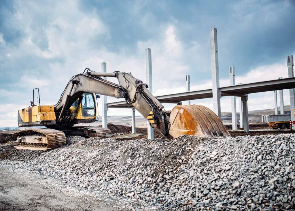 Backhoe digging